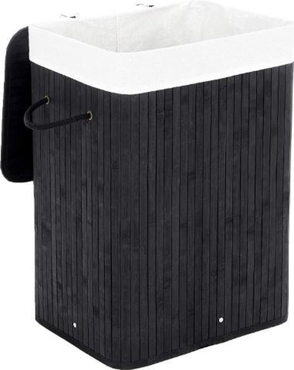 MIRA Home Wasmand – Wasmand – Basic – Bamboe – Zwart - 40x30x60 — afbeelding 1