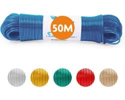 LaundrySpecialist Waslijn - Waslijndraad - Wasdraad - Waslijndraad met stalen kern - 50 meter met stalen kern - Blauw — afbeelding 1