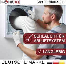 TronicXL PVC afvoerslang - 100 mm - 6 m - voor uw droger, airconditioning, toe en afvoerlucht installatie en meer - 4 inch - universeel — thumbnail 5