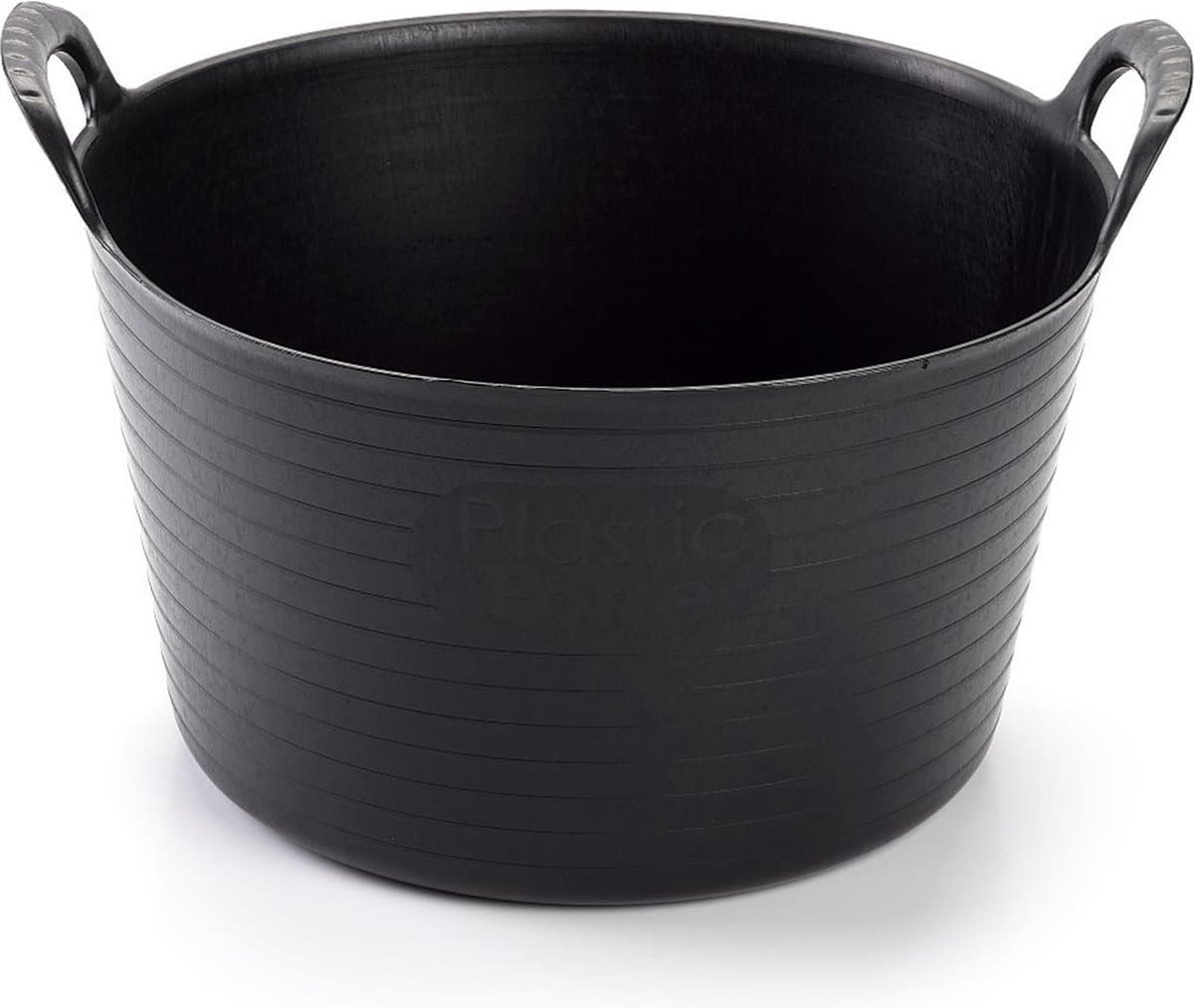 Plasticforte flexibele emmer/kuip - zwart - kunststof - rond - 56 liter - 60 x 53 x 38 cm - wasmanden - tuinafval - speelgoed — afbeelding 1