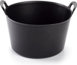 Plasticforte flexibele emmer/kuip - zwart - kunststof - rond - 56 liter - 60 x 53 x 38 cm - wasmanden - tuinafval - speelgoed — thumbnail 1