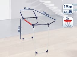 Leifheit droogrek Pegasus 150 solid slim - 15 m drooglengte — thumbnail 5