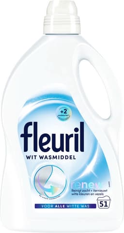 4x Fleuril Vloeibaar Wasmiddel Renew Witte Was 51 Wasbeurten 2,55 liter — thumbnail 3