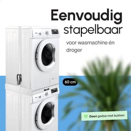 Bodo® Stapelkit - Tussenstuk met Handdoekhouder en Plank - Wasmachine en Droger - Wit — thumbnail 3