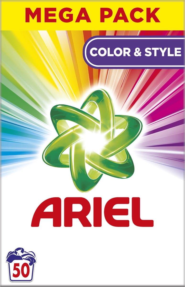 Ariel Waspoeder - Wasmiddel - Kleur - 50 Wasbeurten — afbeelding 1