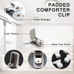 Quilted Dekbed Clips - Laken Clips - Dekbedclips - 12stuks - voor lakens - Dekbed Klemmen - Dekbedovertrek Clips - Stevige Dekbed clips - Dekbedklemmen - Bedlaken Clips - Stevige Dekbedclips - wit - Clips voor Dekbedden en Lakens — thumbnail 3