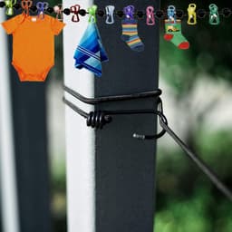 1,8 m - elastische winddichte band voor buiten positionering waslijn - waslijn voor buiten - stevig en duurzaam - eenvoudig te bevestigen - antislip - lichtgewicht en draagbaar - veelzijdig - geschikt voor reizen, kamperen, buiten en binnen — thumbnail 2