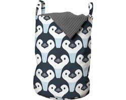 New Bed, Pinguïn Vogels Gezichts Patroon Opbergmand kinderkamer met Handvatten en Koordsluiting, Speelgoedmand kinderen - Speelgoedkist- Wasmand Kinderkamer - Wasbox - 33 x 48 cm