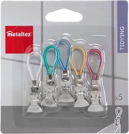 Metaltex - Knijpers Voor Vaatdoek - Set van 5 - Meerdere kleuren — thumbnail 2