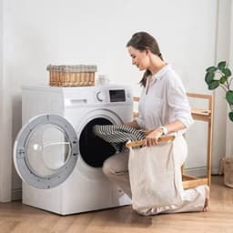 Wasmand Met Twee Vakken - Stijlvolle Laundry Basket - Praktisch En Compact Voor Organisatie In Huis — thumbnail 4