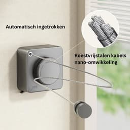VELTRR® Waslijn Uittrekbaar - Wanddroogrek - Wasdraad — thumbnail 3