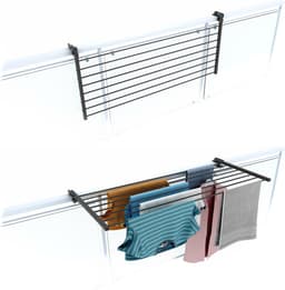 Foxydry Duo 118 cm balkon-droogrek - antraciet - rechthoekige reling — thumbnail 1