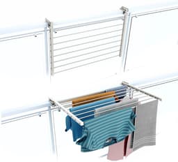 Foxydry Duo 82 cm hangend wasrek - wit - rechthoekige reling — thumbnail 1