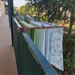 Foxydry Duo 202 cm droogrek balkon - corten - rechthoekige reling — thumbnail 4