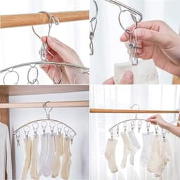 RVS Wasserij Kleerhanger met 10 Clips - Praktisch en Duurzaam - 4 Stuks — thumbnail 2