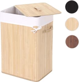 Wasmand MCW-C21, Wasbox Wasbox Wasbox, bamboe 61x43x32cm 70l ~ natuurlijke kleur — thumbnail 3