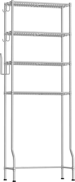 Zwaar Wasmachine ombouw rek - Wasmachine rek duifgrijs - Toilet kast - Wc meubel - Wasmachine rek met opbergruimte - Wasmachine rek bovenlader - metaal - duifgrijs - 30 x 63 x 176 cm — thumbnail 1