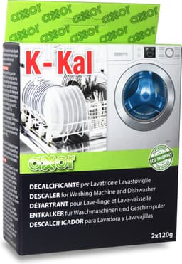 AXOR K-KAL wasmachine en vaatwasser ontkalker - 2 zakjes - verwijdert schimmel, kalkaanslag, wasmiddelrestenkalk - universeel ontkalken - geschikt voor Miele Bosch Siemens AEG Samsung LG Whirlpool Zanussi Bauknecht Electrolux — thumbnail 1