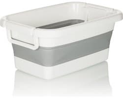 Opvouwbare wasmand/bak CLEAN SILW kunststof grijs/wit hjh OFFICE — afbeelding 1
