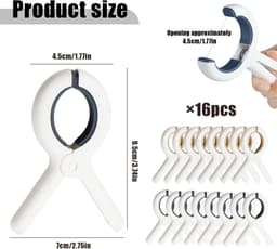 16 stuks handdoeken, wasknijpers, ligstoel, groot, voor strandstoelen, handdoekklemmen, kunststof klemmen voor strandhanddoeken, strandhanddoek, clips voor strand, zwembad, dagelijks wassen — thumbnail 3