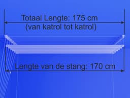 Heavy-duty Ruimtebesparend Plafond Wasrek - 7 stangen elk 170 cm lang — thumbnail 4