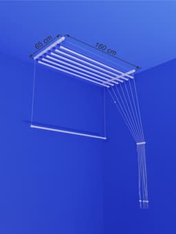 Heavy-duty Ruimtebesparend Plafond Wasrek - 7 stangen elk 160 cm lang — thumbnail 1