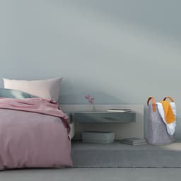 wasmand vilt - 28 l - opvouwbaar - kunstleren hengels - opbergmand badkamer - grijs — thumbnail 3