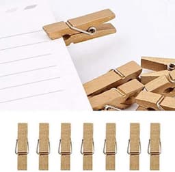 FSW-Products - Kleine Houten Mini Knijpers - 50 Stuks - Kaart Was Knijpertjes - Goud - Foto Knijpers - Polaroid - Geboorte Wasknijpers - Kaartknijper — thumbnail 4