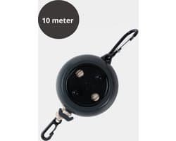 Waslijn Uittrekbaar 10 Meter - zwart - Drooglijnen - Roldrooglijn - Oprolbaar - Waslijndraad - Wasrek - Droogrek - ideaal voor op de camping — afbeelding 1