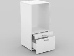 MOBISTOXX Wasmachine Kast - Wasmachine Verhoger - Wasmachine Ombouw - 67 cm x 65 cm x 144 cm (B x D x H) - Met Lade Voor Wasmand - Voor Wasmachine en Droogkast - Wit — thumbnail 2
