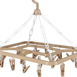 Urban Living Wasgoed droogcarrousel/droogmolen - 18 clips/knijpers - beige - kunststof - 31 x 33 cm — thumbnail 2