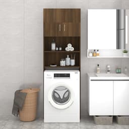 Wasmachine ombouw - Kast - Opbouwmeubel - Verhoger - Wasmachine meubel - Opbergkast - Hout - Bruin Eiken — thumbnail 1