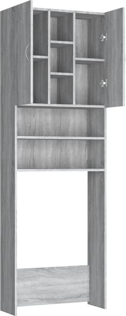 Wasmachine ombouw - Kast - Opbouwmeubel - Verhoger - Wasmachine meubel - Opbergkast - Hout - Grijs Sonoma — thumbnail 4