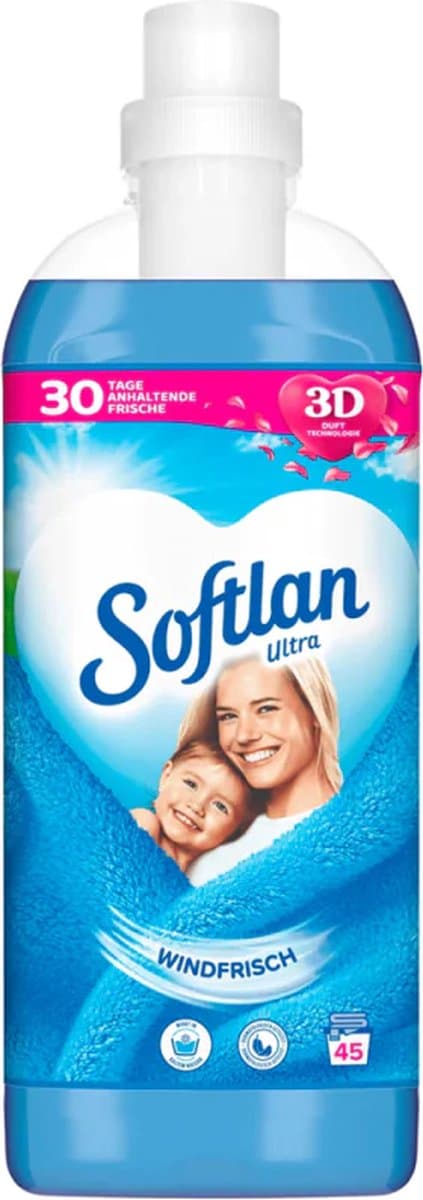 Softlan Ultra Windfrisch Wasverzachter – 1 Liter – 45 Wasbeurten – Langdurige Frisheid & Zachte Was — afbeelding 1
