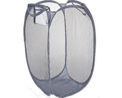 Wasmand flexibel/opvouwbaar - grijs - nylon - 36 x 36 x 58 cm - 64 liter