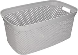 Storage Solutions wasmand - 2x - 35 liter - grijs - 54 x 34 x 23 cm - Kunststof - Draagmand — thumbnail 3