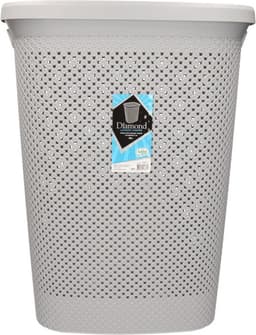 Wasmand - met deksel - grijs - 60 liter - kunststof - wasmanden - Huishoudelijke producten — thumbnail 2