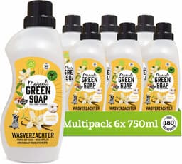 Marcel's Green Soap Wasverzachter - Vanille & Katoen - 6 x 750ml - 180 wasbeurten — thumbnail 1