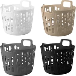 Flexibele wasmand - wit - 35 liter - kunststof - 39 x 41 x 36 cm — thumbnail 2