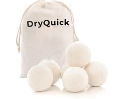 DRYQUICK Drogerballen- Wasbollen- Duurzaam Schapenwol - Herbruikbaar- 6 XL Wasballen Wit — afbeelding 1