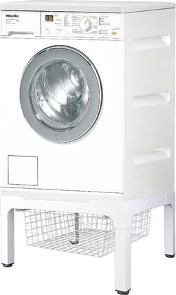 Wasmachineverhoger met uitklapbare Mand - Wit - 62 x 56 x 31 cm — thumbnail 2