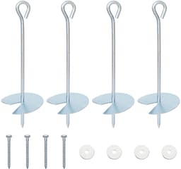 vidaXL - Aardanker - 4 - st - Ø10 - x - 30 - cm - Gegalvaniseerd - Metaal - zilver — thumbnail 1