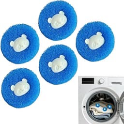 Dierenhaarverwijderaar Wasmachine - Wasvanger Pluisjes - Kleding Verzorgen - Herbruikbaar Berendesign - 5 Stuks - Blauw — thumbnail 1