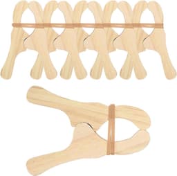 Houten wasknijpers - Klemmen set - Was ophangen - Splintervrij ontwerp - 6 stuks - Natuurlijk hout — thumbnail 1