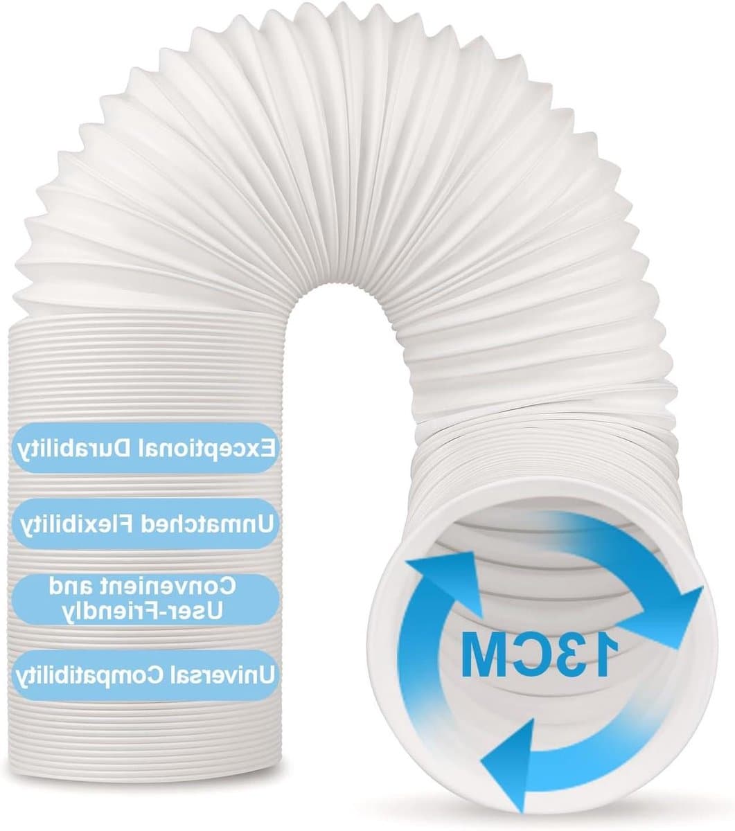 Afvoerslang Airco - Flexibele Slang - Ventilatie - Versterkt Staaldraad - 13cm x 3m - Wit — afbeelding 1