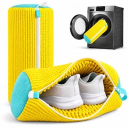 BOTC Schoenen Waszak Set - 2 Stuks - Herbruikbare Waszak voor Schoenen – 360° Diepe Reiniging met Microvezel - Beschermende Schoenen Waszak voor Wasmachine en Droger - Geel — thumbnail 1