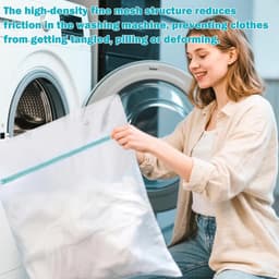 2 x Wasmachine Net XL 60 x 80 cm - Waszakken met Rits - Robuust Net voor Gordijnen - Jassen - Beddengoed - Tapijt - Servies — thumbnail 2