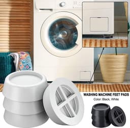 Trillingsdempers Wasmachine - Anti-vibratie pads - Apparaten Stabiliseren - Rubber Materiaal - 4 stuks - Wit — thumbnail 3