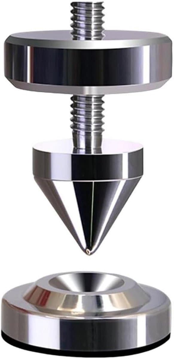 Luidspreker Isolatie Voeten - Speaker Dempers - Muziekverbetering - Roestvrij Staal - 35mm - Zilver — afbeelding 1