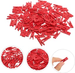 Houten Mini Clips - Fotohouders Knutselclip - Decoratie Maken - Natuurlijk Hout - 100 Stuks - Zwart — thumbnail 4